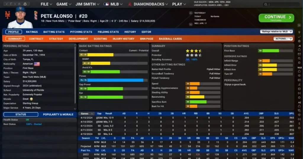 OOTP 25 player evaluation AI settings