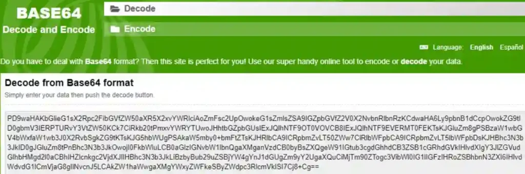 Decode from Base64 format