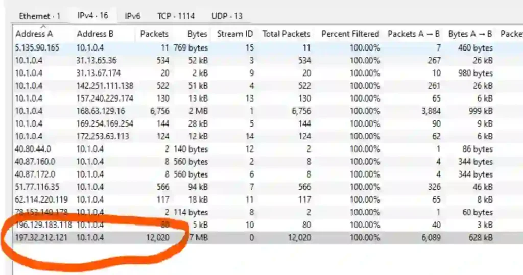 What is the attacker's IP address